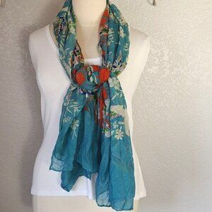 East Cloud Scarf  Rectangle Size 72"x 43" Floral Butterfly